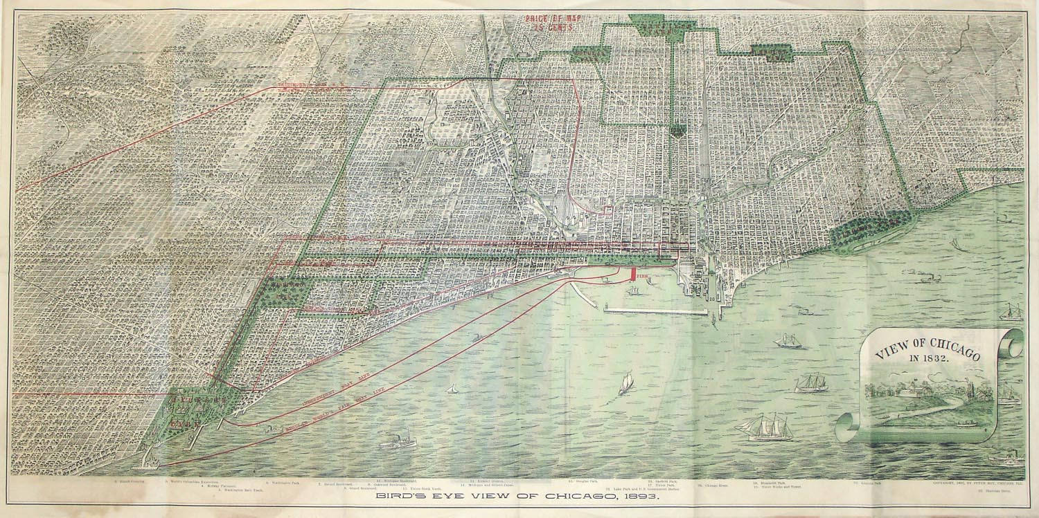 Bird's Eye View of Chicago 1893