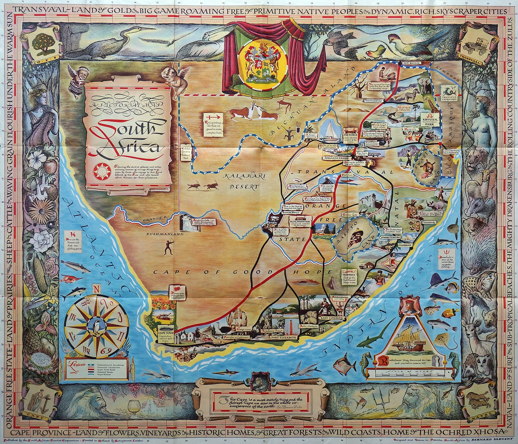 (South Africa)  A Pictorial Map of South Africa