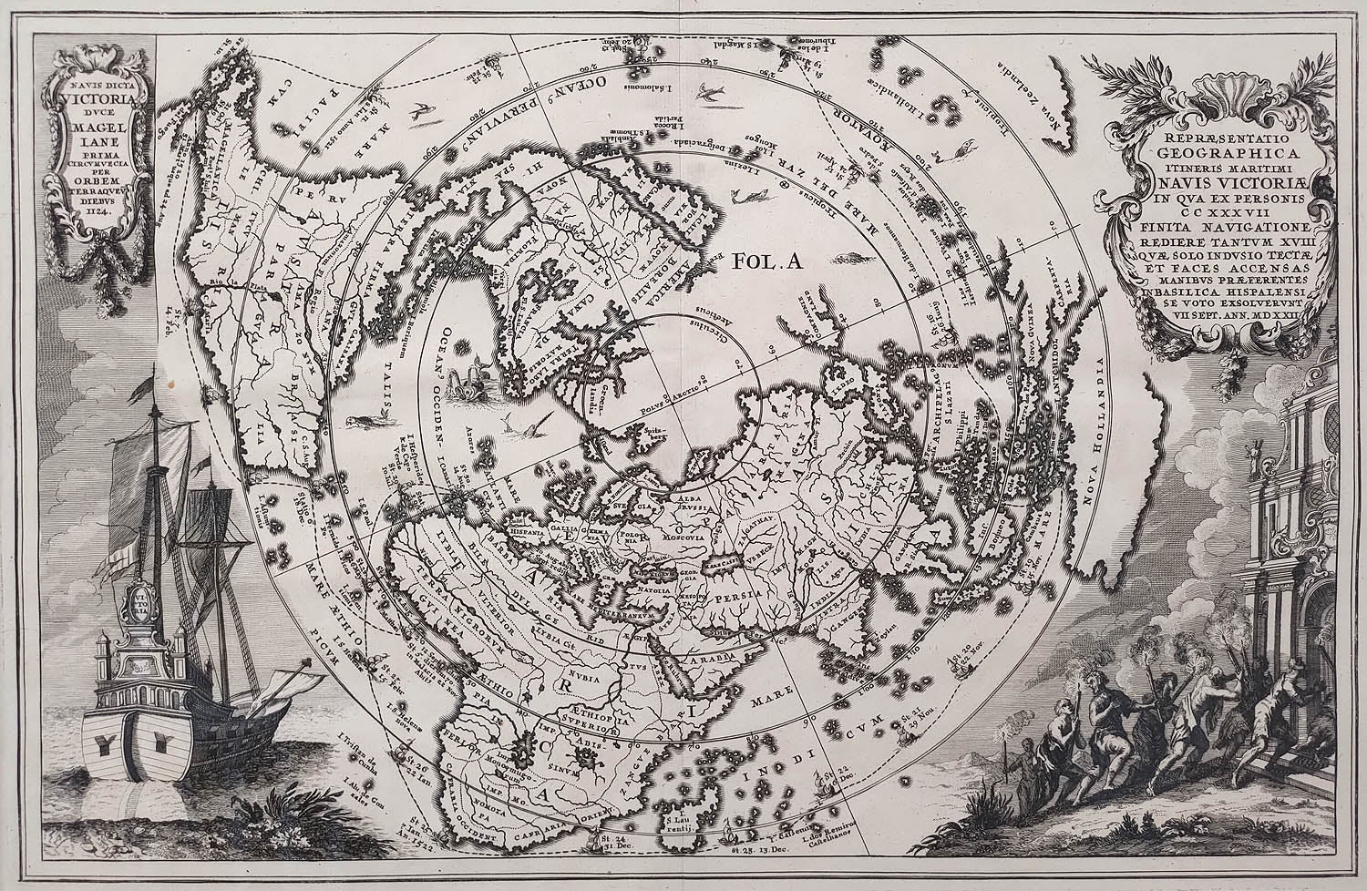(World) Repreasentatio Geographica Intineris Maritimi..., 1702