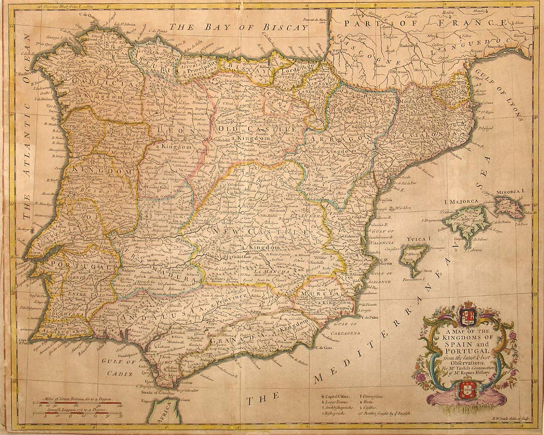(Spain & Portugal) A Map of the Kingdoms of Spain...