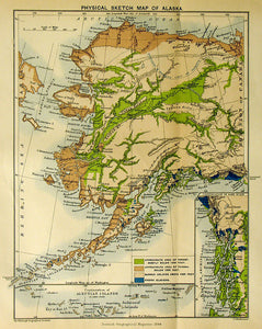 (Alaska) Physical Sketch Map of Alaska