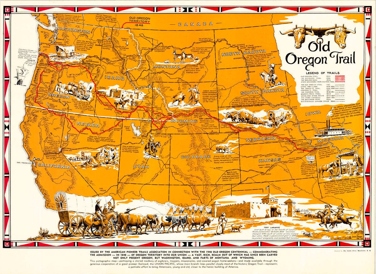 Oregon Trail Map With Mile Markers