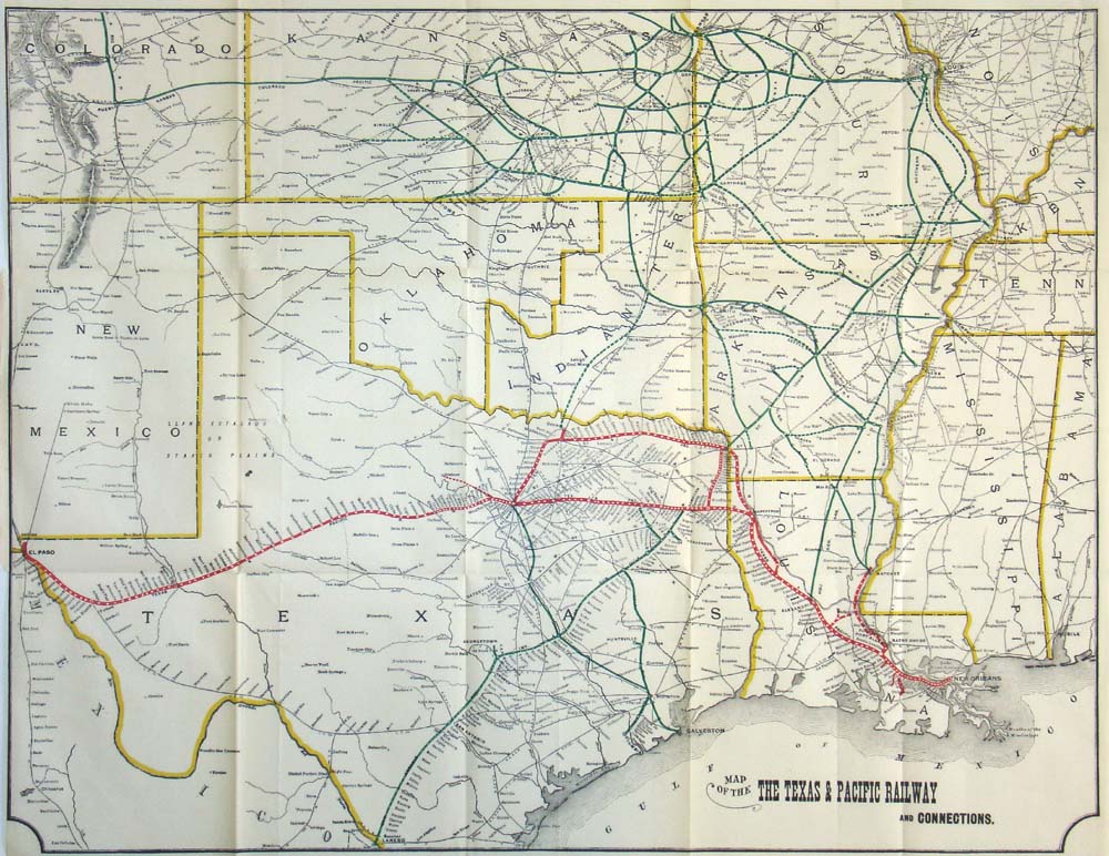 Map of the Texas & Pacific Railway
