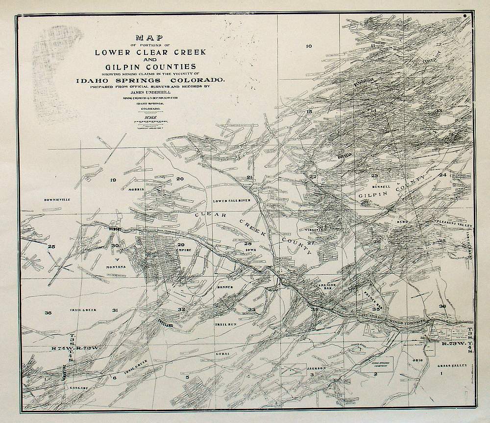 (Colorado – Idaho Springs) Map of Portions of Lower Clear Creek