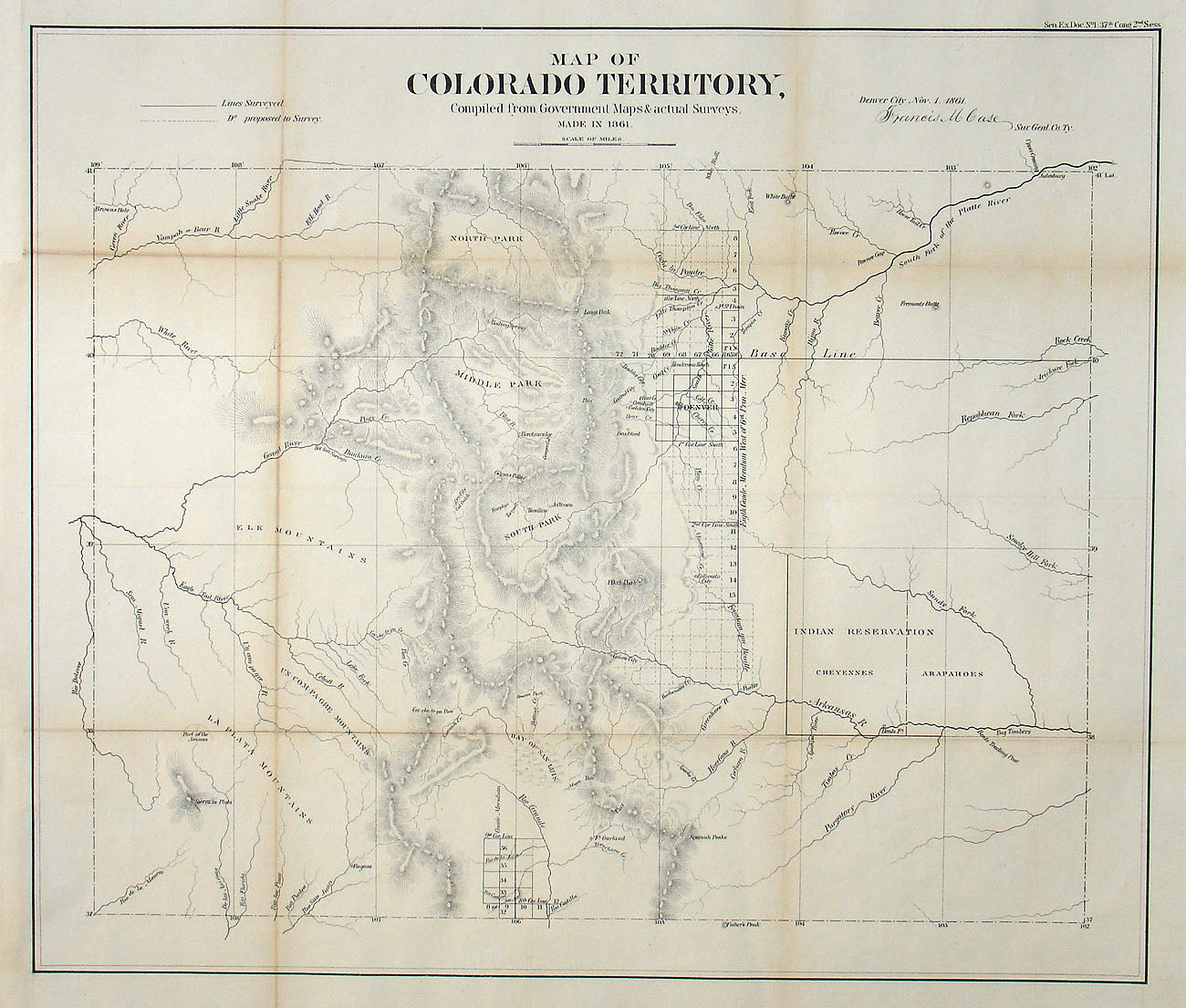 (CO.) Map of Colorado Territory