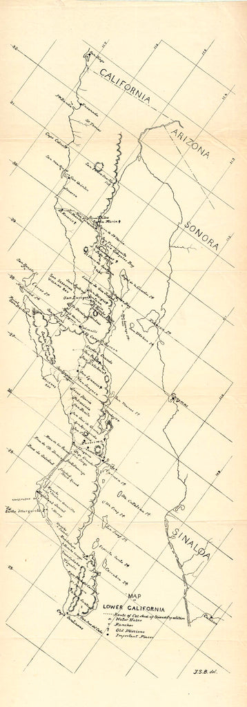 (Mexico-Baja) Map of Lower California – The Old Map Gallery