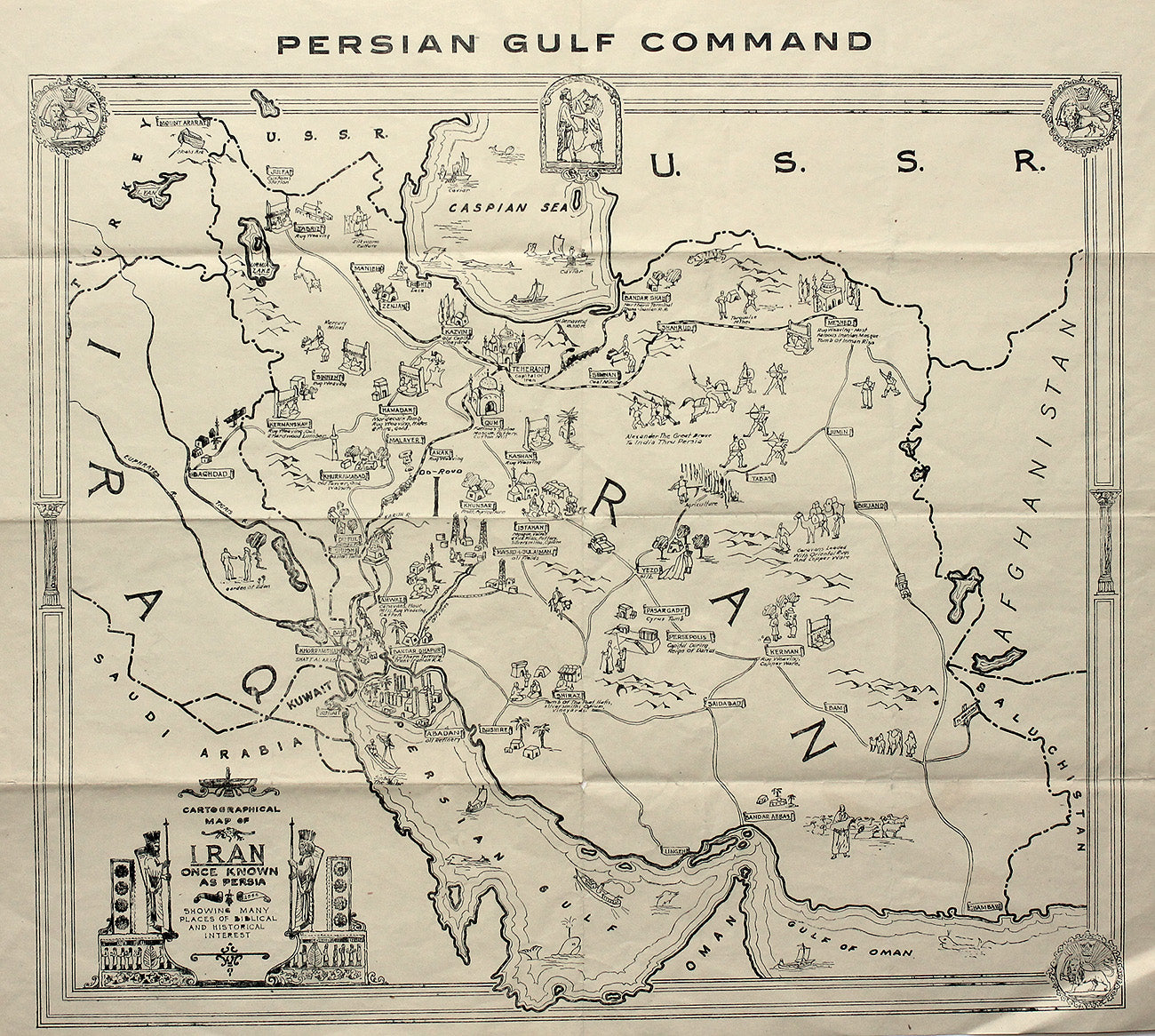 (WWII-Iran) Cartographical Map of Iran...