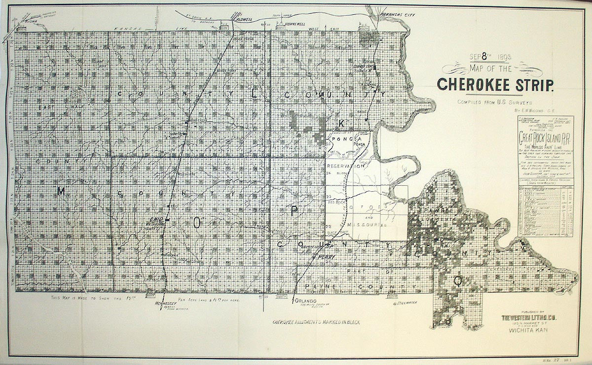 (Oklahoma) Map of the Cherokee Strip