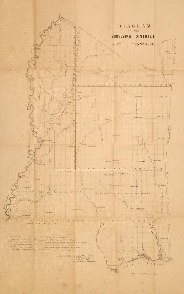 (Mississippi) Diagram of the Surveying District South of Tenness