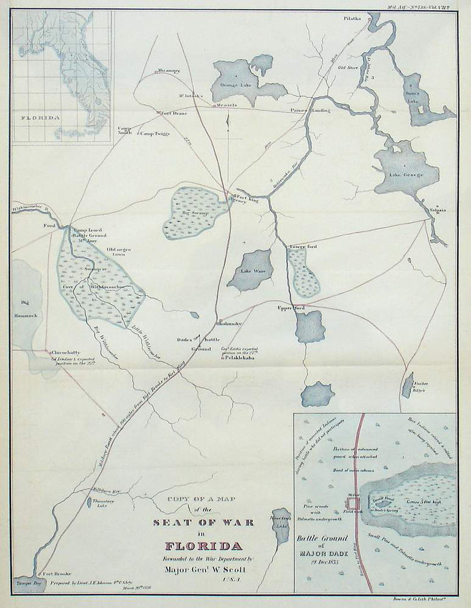 (Florida) Copy of a Map of the Seat of War in Florida Forwarded – The ...
