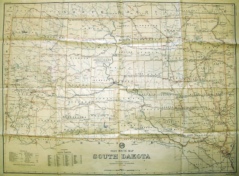 (South Dakota) Post Route of....