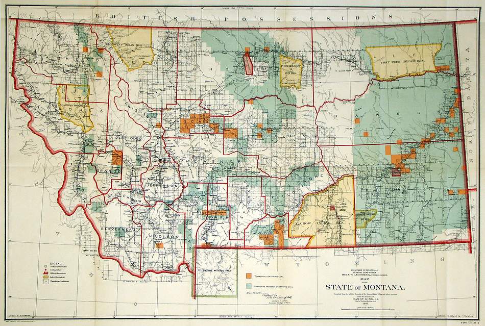 Map of the State of Montana..