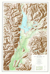 Grand Teton National Park map, color shaded relief map , Jackson Hole map 