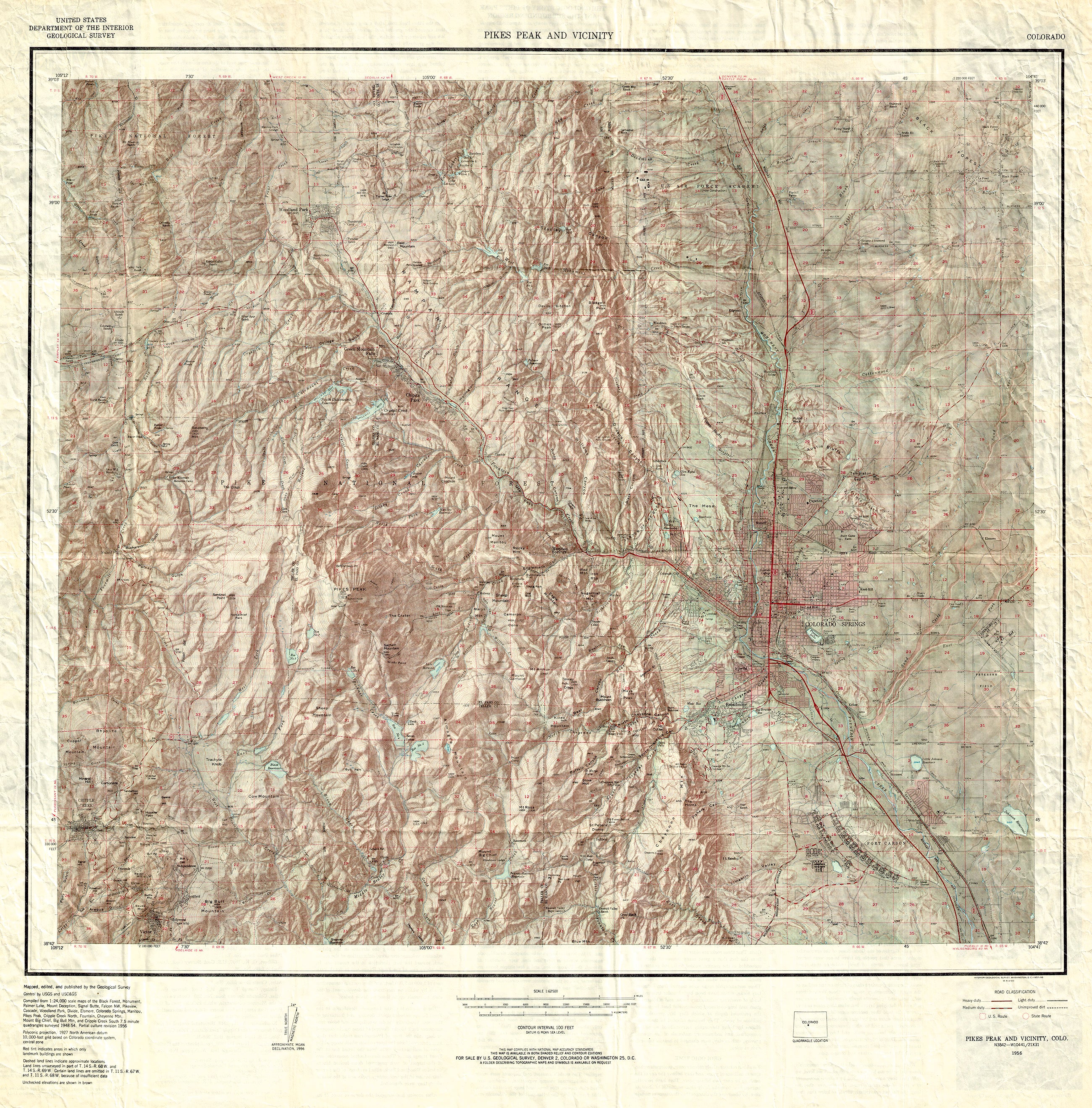 (Colorado-Pikes Peak) Pikes Peak and Vicinity..