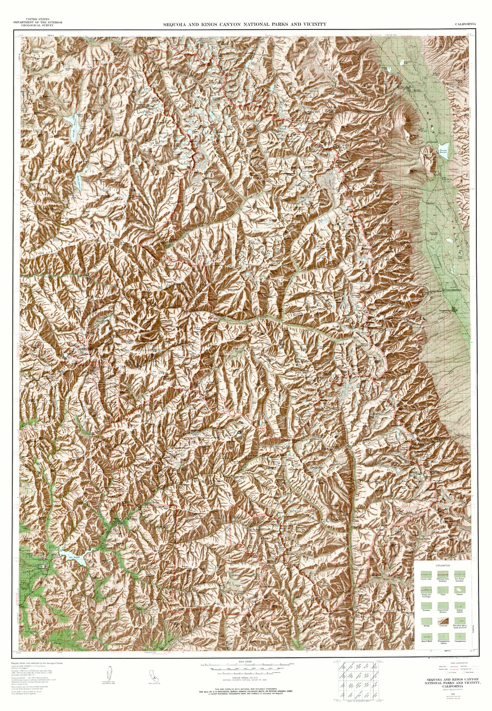 (CA.-Sequoia, Kings) Sequoia And Kings Canyon National Parks And Vicinity