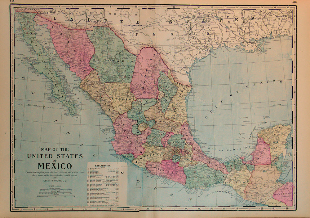 Map of the United States of Mexico
