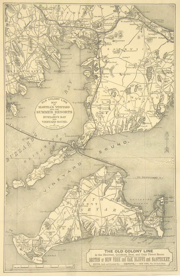 (Massachusetts) Old Colony Line Map of Martha's Vineyard...