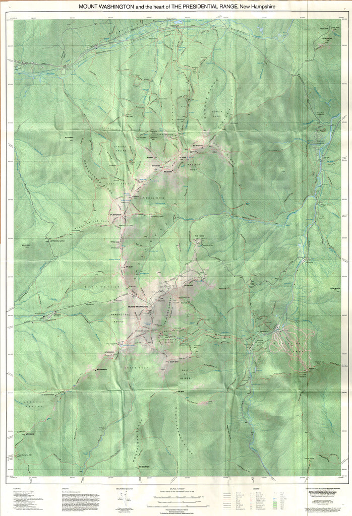 (NH. - Presidential Range) MOUNT WASHINGTON and the heart of THE PRESI ...