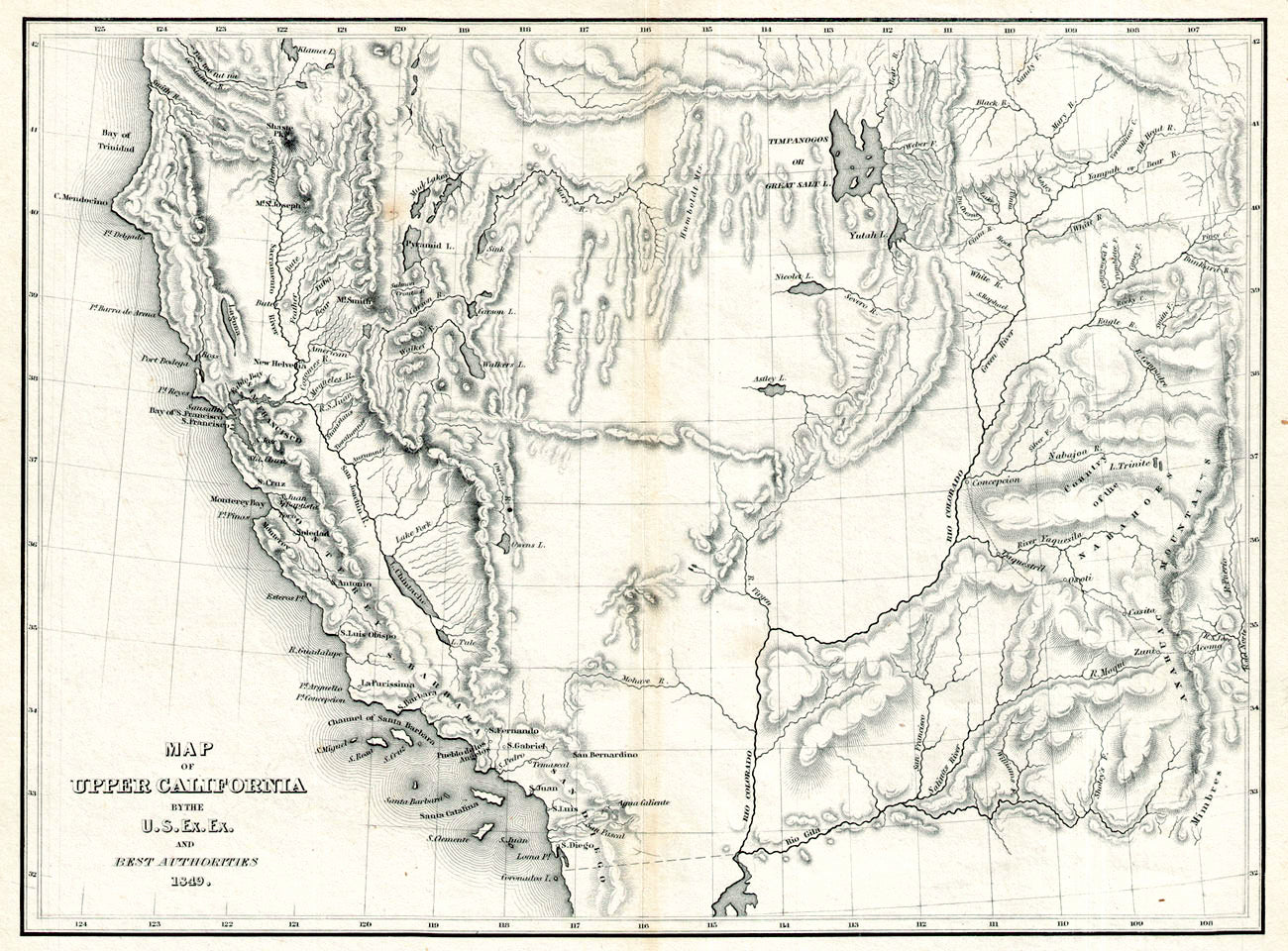 (West) Map Of Upper California By The U.S. Ex. Ex