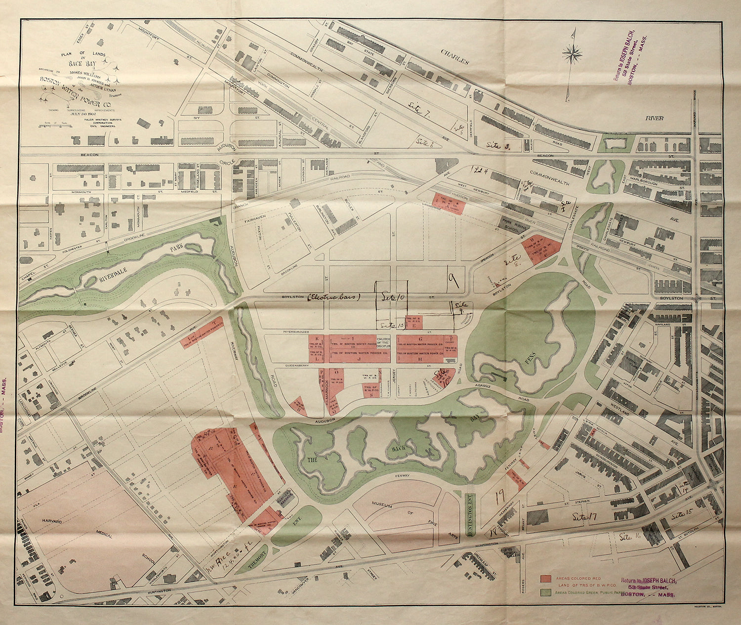 (MA. - Boston) Plan of Lands In Back Bay...